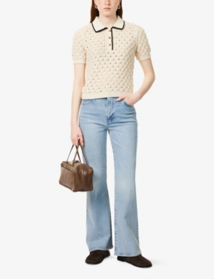 FRAME: The Pixie Arrow Boot-Cut Denim Jeans