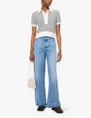 Frame Womens Rundown The Loose Wide-leg Denim Jeans