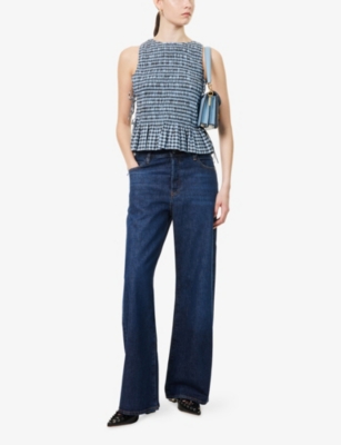 FRAME WOMENS TROOPER THE LOOSE WIDE-LEG DENIM JEANS 