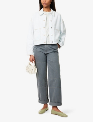 FRAME WOMENS TRINITY FIELD BOXY-FIT DENIM JACKET XS 