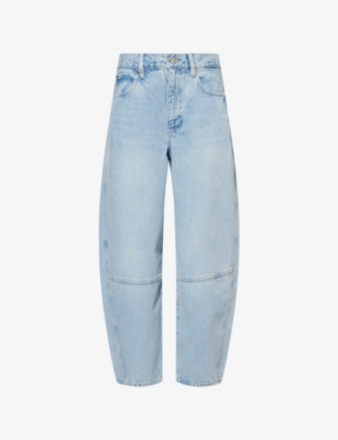 FRAME: Twisted High-Rise Denim Jeans