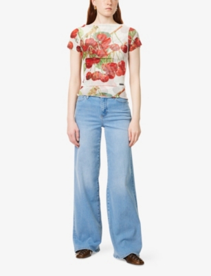 Frame Le Slim Palazzo Long High Rise Jeans In Honeymoon In Honeymoon