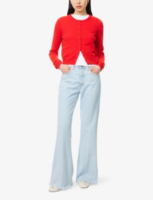 Frame Womens  Lax Flared-leg Mid-rise Jeans