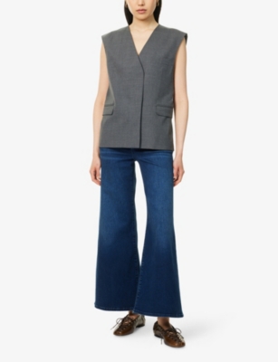 FRAME: Le Palazzo Crop Wide-Leg Cotton-Blend Jeans