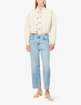 FRAME: The Trim Cropped Wool-Blend Jacket