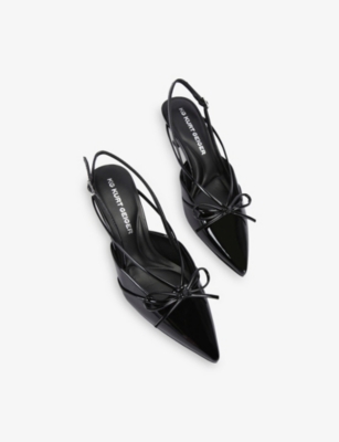 Kg Kurt Geiger Womens Black Abbot Faux Patent-leather Kitten-heel Slingback Courts Eur 39 / 6 Uk In Black