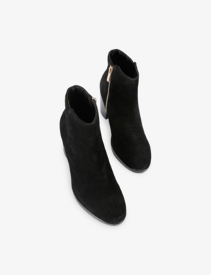 Carvela Womens Black Silver Suede Heeled Ankle Boots Eur 40 / 7 Uk In Black