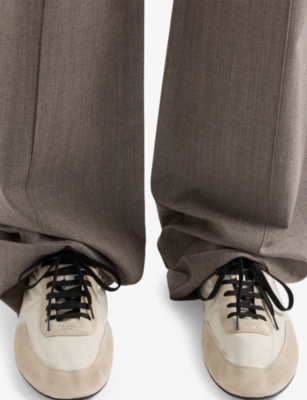 Prada Collapse Re-nylon And Suede Elasticized Sneakers