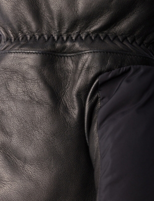 Prada Mens Black Logo-patch Corduroy Gloves