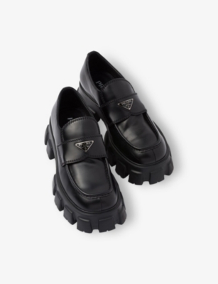 PRADA: Monolith Leather Loafers