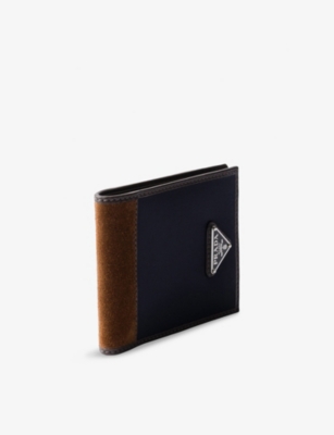 Prada Mens  Re-nylon And Leather Wallet