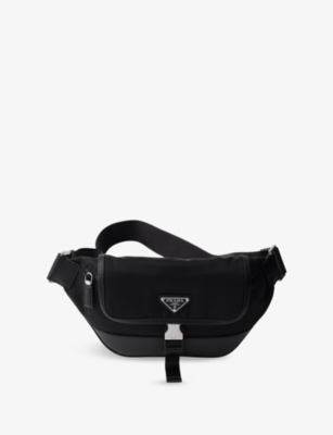 PRADA: Logo-Embellished Re Nylon and Leather Cross-Body Bag