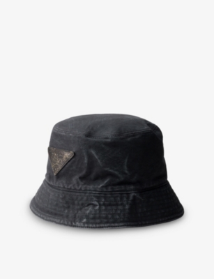 PRADA: Faded-Wash Cotton Bucket Hat