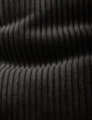 Prada Mens Black Logo-patch Corduroy Gloves