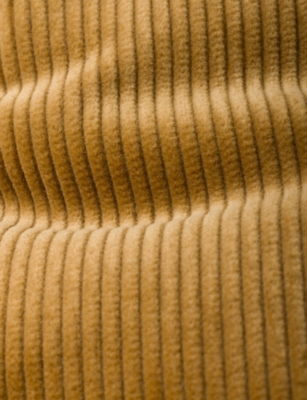 Prada Mens Yellow Logo-patch Corduroy Gloves