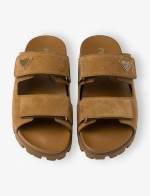 Prada Suede Triangle Sandals