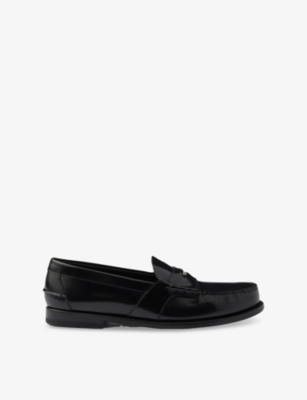 PRADA: Brushed Leather Loafers