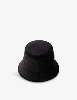Prada Enamel Triangle-logo Corduroy Bucket Hat