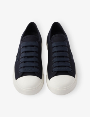 Prada Sneaker Aus Baumwoll-gabardine In Blue