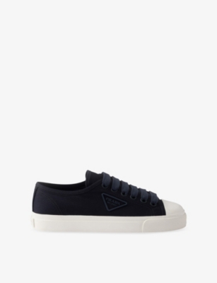 Prada Sneaker Aus Baumwoll-gabardine In Blue