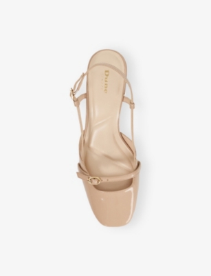 DUNE WOMENS CAMEL PATENT SYNTHETIC DEFINITION LEATHER COURTS EUR 40 / 7 UK 