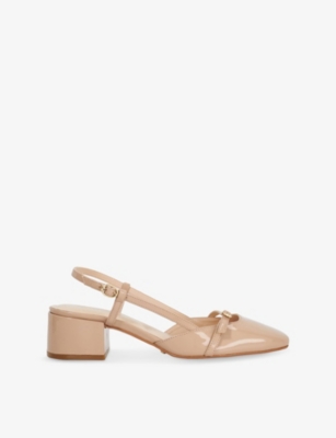 DUNE WOMENS CAMEL PATENT SYNTHETIC DEFINITION LEATHER COURTS EUR 40 / 7 UK 