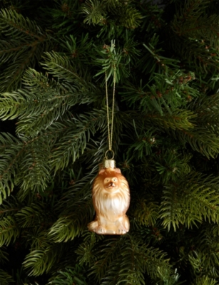 SELFRIDGES EDIT: Pomeranian Hanging Christmas Glass Decoration