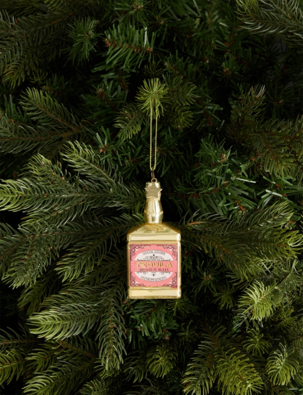 Tequila Bottle Glass Christmas Decoration