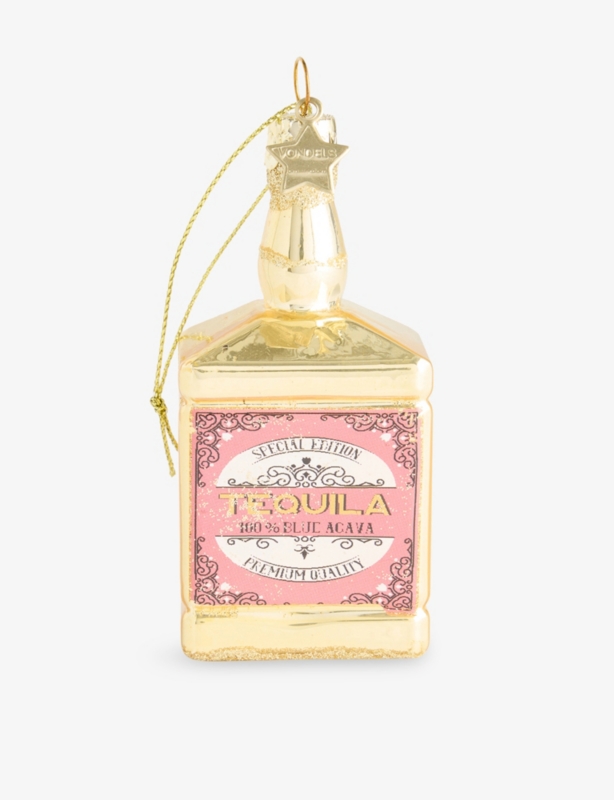 Tequila Bottle Glass Christmas Decoration