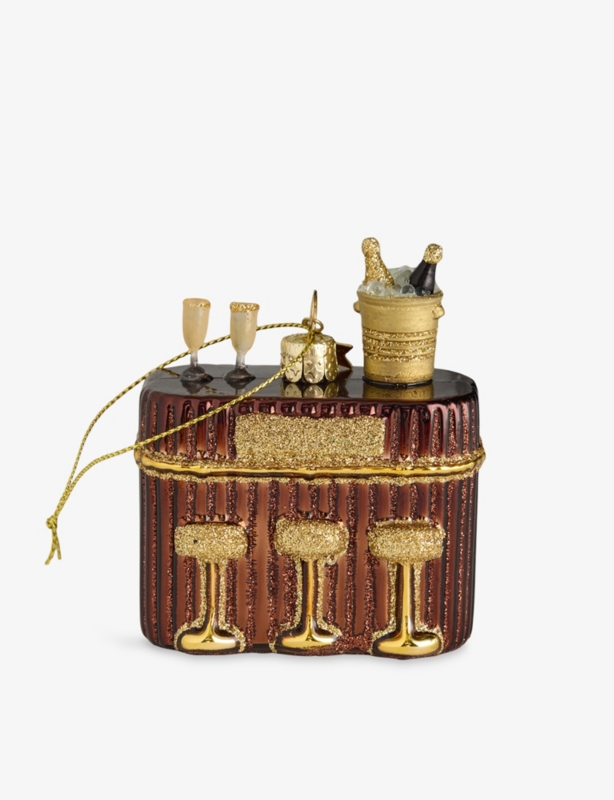 Cocktail Bar Glass Christmas Decoration 8cm