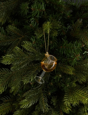 SELFRIDGES EDIT: Rose Wine Hanging Christmas Glass Decoration 7cm