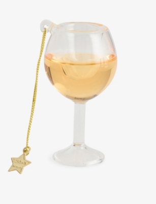 SELFRIDGES EDIT: Rose Wine Hanging Christmas Glass Decoration 7cm