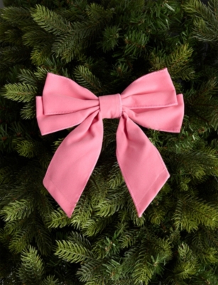 SELFRIDGES EDIT: Velvet Bow Christmas Decorations Set Of Two 20cm