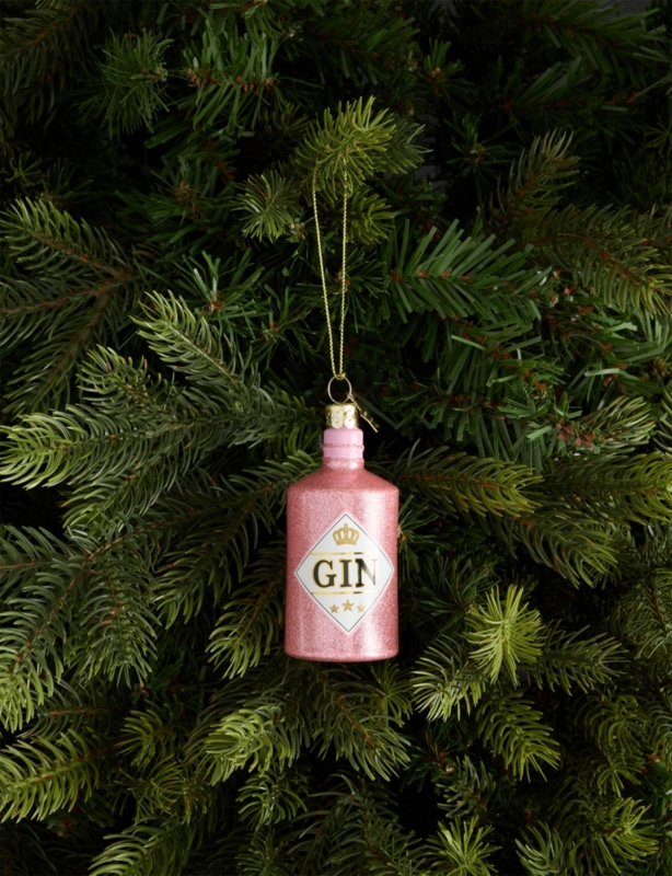 Gin Bottle Glass Christmas Decoration