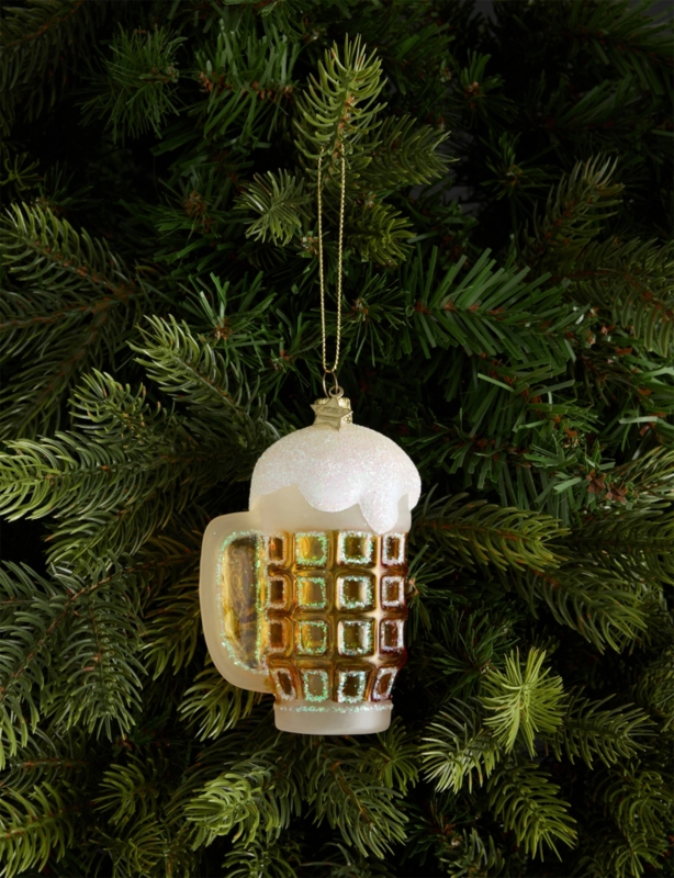 Pint Glass Of Beer Glass Christmas Decoration