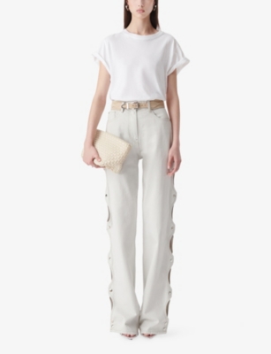 IRO: Joce Cut-Out Straight-Leg High-Rise Denim Jeans