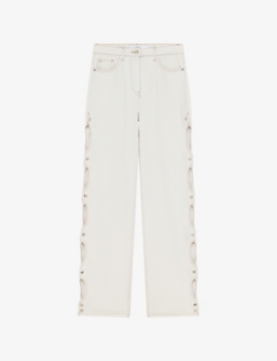IRO: Joce Cut-Out Straight-Leg High-Rise Denim Jeans