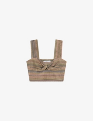IRO: Eloy Striped Knitted Crop Top