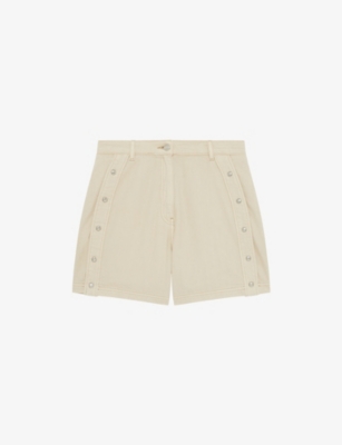 IRO WOMENS IRO FAYEZ BUTTON-EMBELLISHED COTTON-BLEND SHORTS 