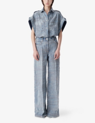 IRO: Valentina Embroidered Denim Overshirt