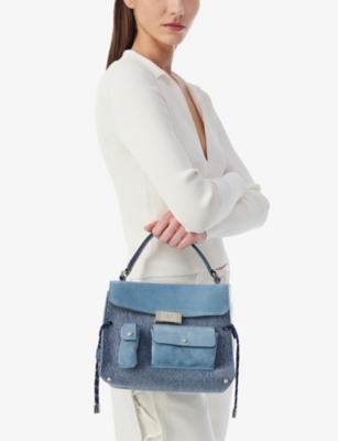 Iro Womens Blu10 Nomad Linen And Cotton Shoulder Bag