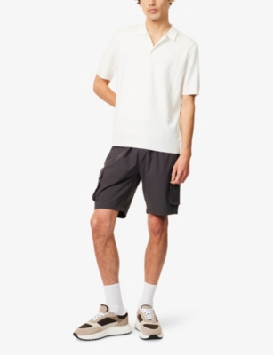 ARNE: Square Textured Knitted Polo Shirt
