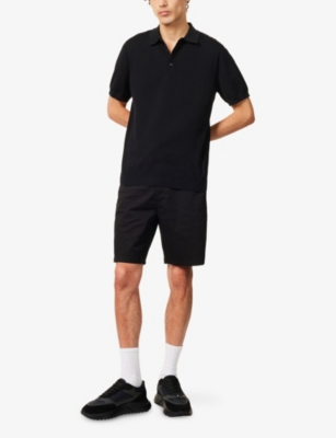 ARNE: Short-Sleeve Knitted Cotton Polo Shirt