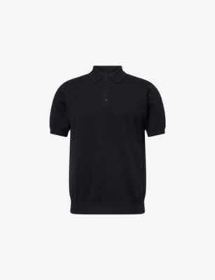 ARNE: Short-Sleeve Knitted Cotton Polo Shirt