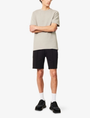 Arne Mens Essential Luxe Drawstring Stretch-cotton Blend Shorts Black In Black