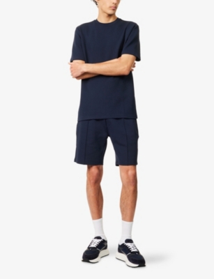 Arne Mens Essential Luxe Drawstring Stretch-cotton Blend Shorts Navy Xs In Navy