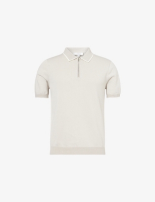 ARNE: Capri Textured Cotton-Knit Polo Shirt