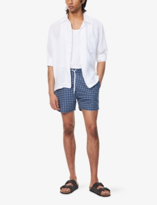 Mosaic-Print Relaxed-Fit Swim Shorts