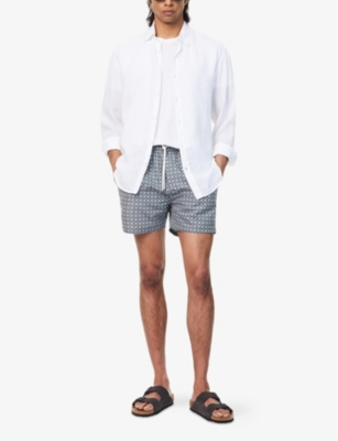 ARNE: Mosaic-Print Relaxed-Fit Swim Shorts