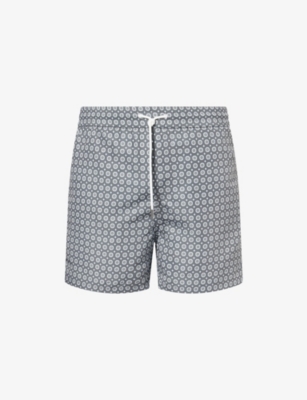 ARNE: Mosaic-Print Relaxed-Fit Swim Shorts